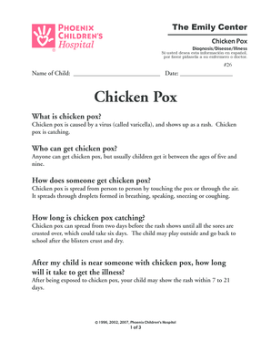 Chicken Pox Diagnosis Form