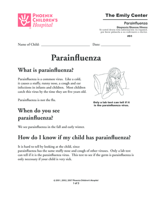 Parainfluenza Diagnosis Form
