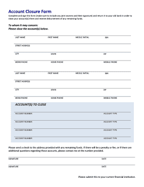 Account Closure Form