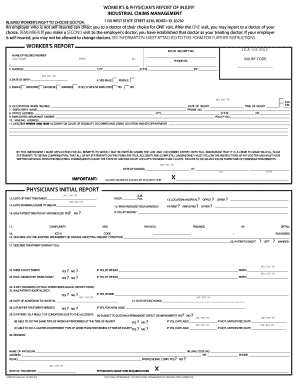 Arizona Worker's and Physician's Report of Injury