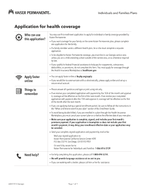 Kaiser Permanente Health Coverage Application