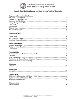 Family Goal Setting Resource