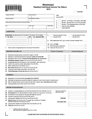 Mississippi Resident Individual Income Tax Return