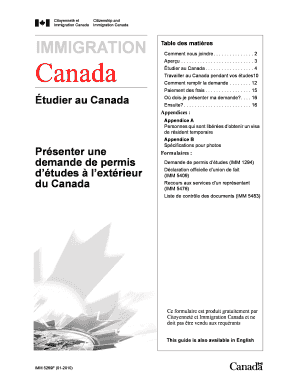 Demande de permis d’études