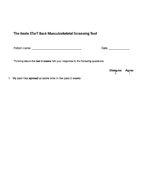 Keele STarT Back Musculoskeletal Screening Tool