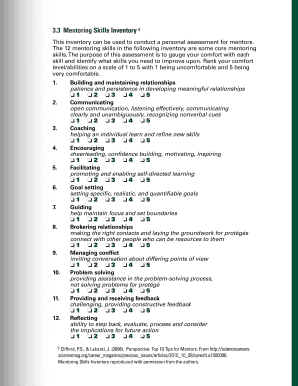 Mentoring Skills Inventory