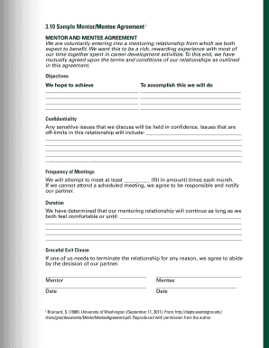 Mentor Mentee Agreement