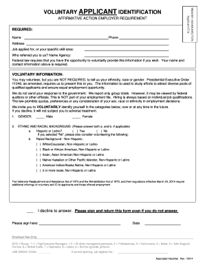 Voluntary Applicant Identification Form