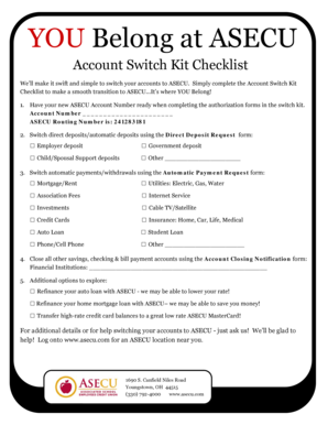 ASECU Account Switch Kit