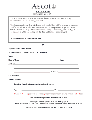 Ascot STAR Card Application