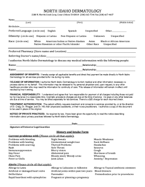 Patient Intake and Authorization Form