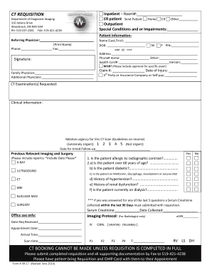 CT Requisition Form