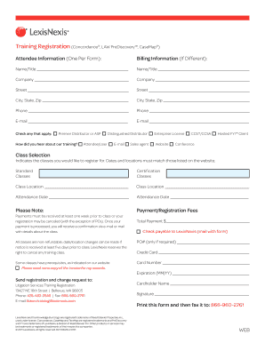 LexisNexis Training Registration Form
