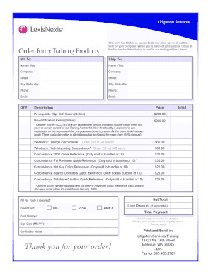 Litigation Services Order Form