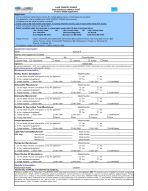 Lake Country Power Residential Energy Star Rebate Application