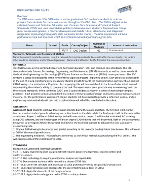 CAD 10/11 Student Growth Objective