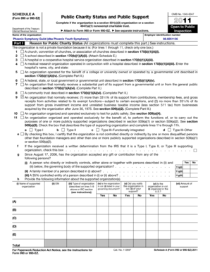 Schedule A Form 990 or 990-EZ