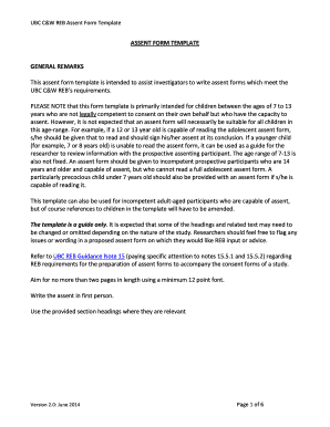 UBC C&W REB Assent Form Template