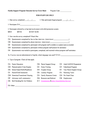 Family Support Program Outcome Survey This is the Family Support Program Outcome Survey - childwelfare