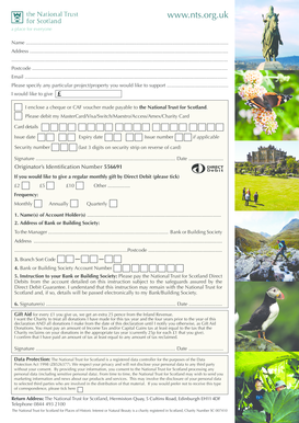 National Trust for Scotland Donation Form