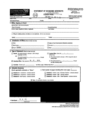 California Form 700 Statement of Economic Interests