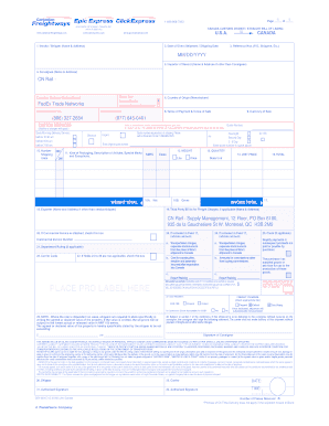 Canada Customs Invoice Straight Bill of Lading