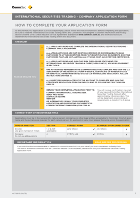 International Securities Trading Company Application Form