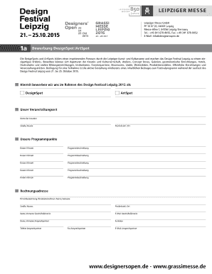 DesignSpot/ArtSpot Application Form
