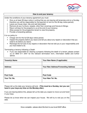 UK Tenancy Termination Form