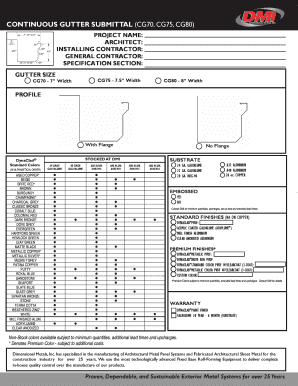 Continuous Gutter Submittal Form