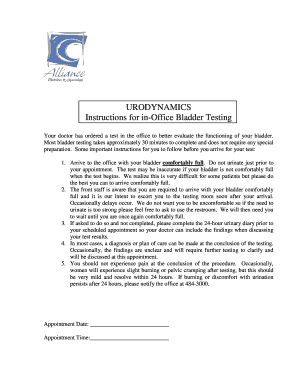 In-Office Bladder Testing Instructions