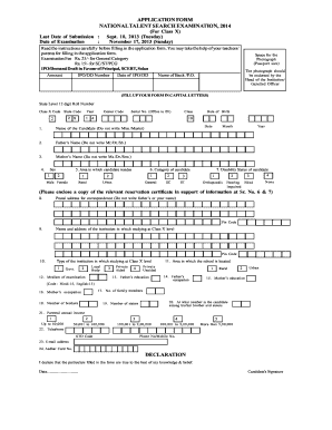 National Talent Search Examination Application Form