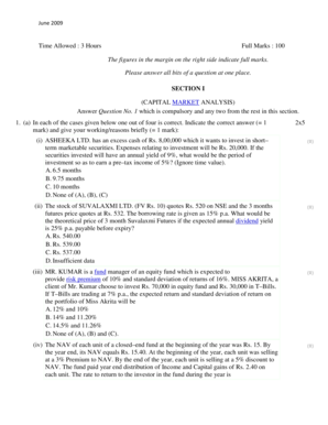 June 2009 Time Allowed : 3 Hours Full Marks : 100 The figures in the margin on the right side indicate full marks