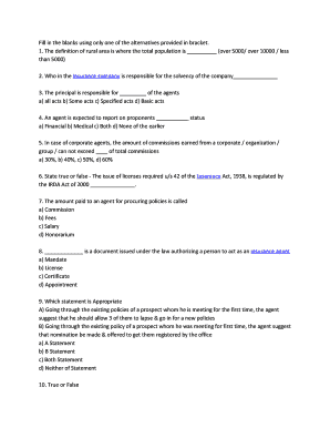 Insurance Agent Training Quiz