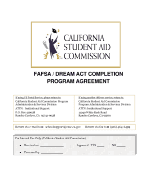 FAFSA DREAM Act Completion Program Agreement