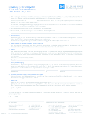 Antrag auf Zusatzversicherung Euler Hermes CAP/CAP+