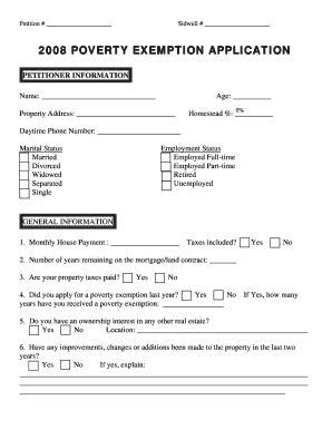 2008 Michigan Poverty Exemption Application