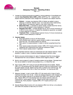 Hemodialysis Adequacy Protocol