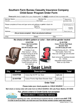 Child-Saver Program Order Form