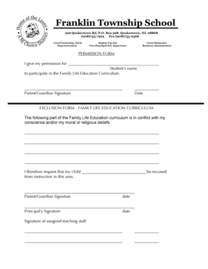 Family Life Education Permission Form