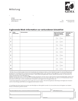 Ergänzende Werk-Information zur verbundenen Schutzfrist