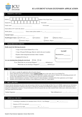Singapore Student Pass Extension Application