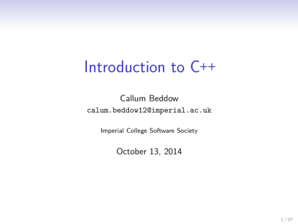 Crsc approval letter - Introduction to C++ Callum Beddow calum