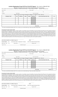 Activity Registration Form