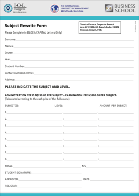 Subject Rewrite Form