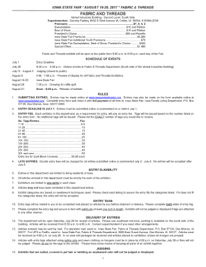 Iowa State Fair Fabric Threads Entry Form