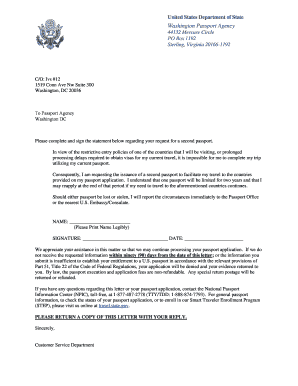 US Passport Second Passport Request Form