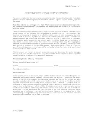 Student Internet Use Permission Form