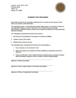 Consent for Treatment Form