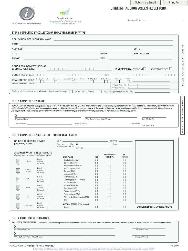 Fillable Online Photocopy Template For Icup Employee Drug Testing